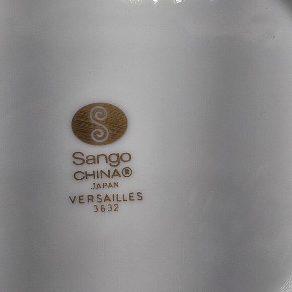 Set Of 4 Sango China Versailles Rim Soup Bowls 8 1/2" Japan #3632 Green Gold - Picture 7 of 7